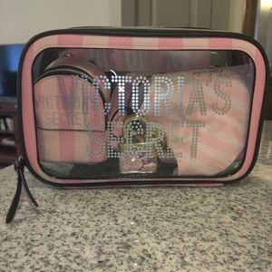 Victoria Secret Cosmetic Bag, Keychain & Face Mask